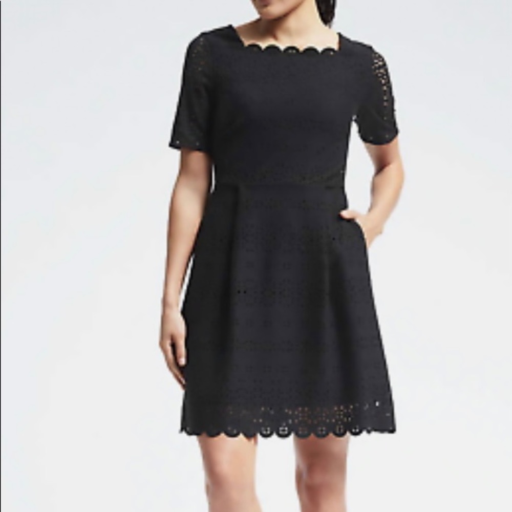 Banana Republic Lazer Cut Fit & Flare Dress